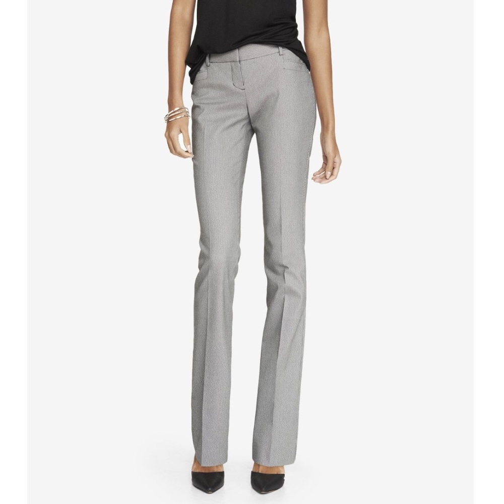 Express "The Columnist" Dress Pants Barely Boot Gray/Black-White texture Size 0S